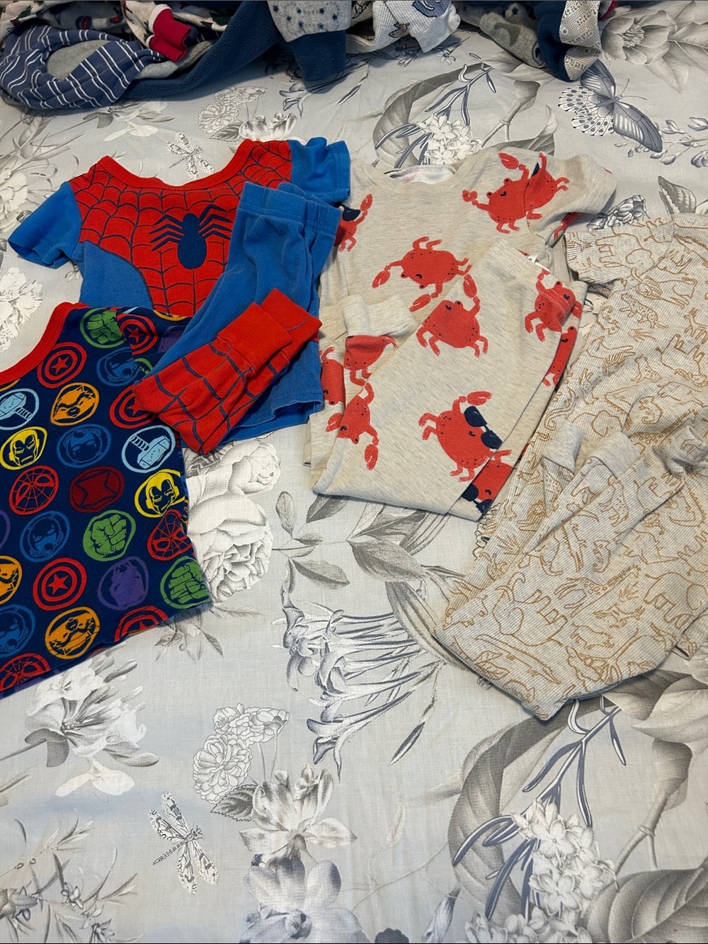 Carter's Boys 3-Pack Pajama Tops and Pants — Blue, Red, Gray